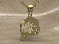 POUKAR přívěsek florbalová maska zlato